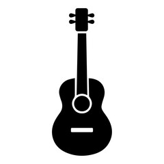 Acoustic Guitar Silhouette Simple Vector Illustration