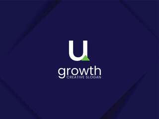 Letter U lowercase monogram logo design template with arrow up. simple and minimalist finance, invest and investment logo