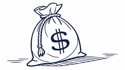 Cartoon Illustration of a Money Bag