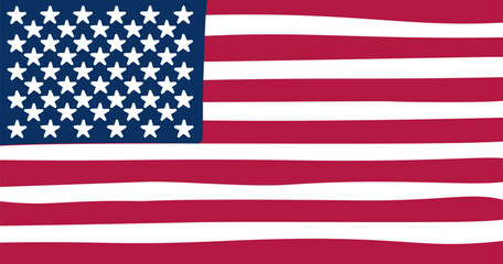 Fototapeta premium Hand drawn American flag