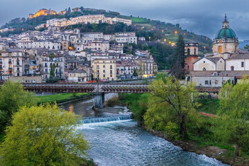 Italy, Calabria, Cosenza. Evening view of Chiesa di San Domenico - Church of San Domenico on the...