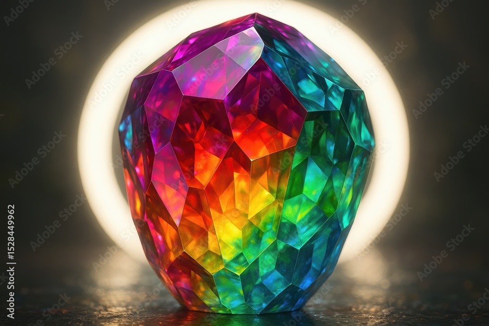 Aufkleber Polychrome Tourmaline Showcasing Vibrant Colors and Unique Patterns Under Soft Lighting