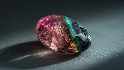 Discovering the Beauty of Polychrome Tourmaline Gem With Vivid Colors in Natural Light