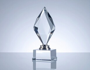 Crystal Diamond Award Trophy on Square Base