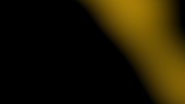 Yellow color lens light leaks flash through black background. Abstract background animation with light leak effects