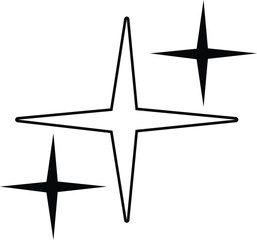 Minimal Star and Swirl Line Art Icons Collection – Celestial Tattoo Style Elements