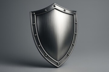 Shield Barrier With a Metallic Finish Displayed on a Plain Background in a Studio Setting
