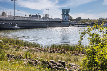 Kappeln with river Schlei with Bascule Bridge