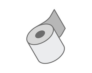 Simple, minimalist illustration of a toilet paper roll.  Perfect for infographics, websites, or app designs needing a clean, modern aesthetic.