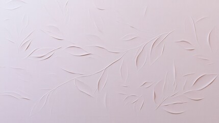 Obraz premium Pale pink textured background, embossed leaves.