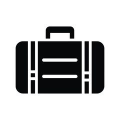 A simple black and white illustration of a travel suitcase.