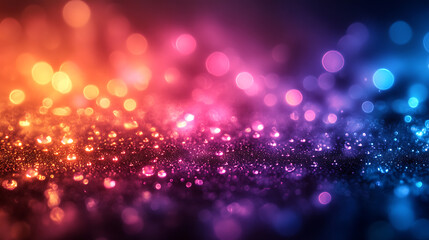 Abstract Colorful Bokeh Background with Water Drops and Glitter