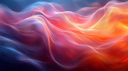 Obraz premium Abstract Flowing Light Waves Vibrant Hues of Red, Orange, Pink, and Blue