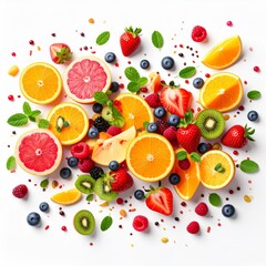 Colorful Assortment of Fresh Fruits and Berries