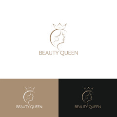 Beauty queen logo design template