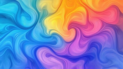 Obraz premium Abstract swirling pattern, vibrant rainbow hues.