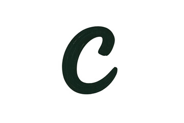 The letter C is in a black font on a white background