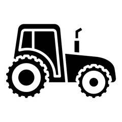 Tractor glyph solid icon isolated on white background
