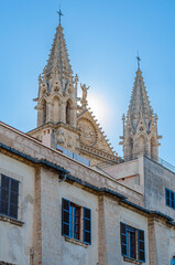 Obraz premium Facade of the Cathedral of Santa Maria of Palma, Mallorca, Spain