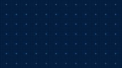 Blue neon grid for stage presentation, simple blueprint guide table panel graphic, square line pattern digital technology screen, empty futuristic computer monitor loading background