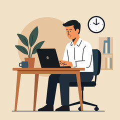 Office worker flat illustration