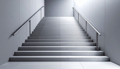 Empty staircase facade with no one. Building architecture design concept.