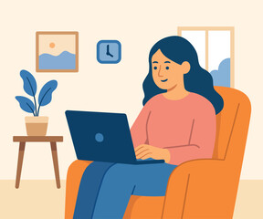 Freelance at home illustration