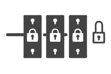 Multiple Locks Security System Icon  Triple Padlock Door Illustration