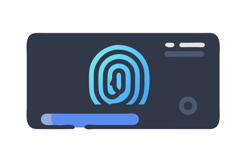 Glowing Fingerprint Scanner Interface Secure Digital Access
