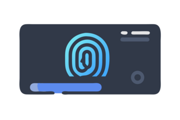 Glowing Fingerprint Scanner Interface Secure Digital Access