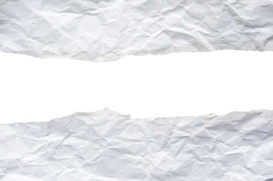 Empty torn paper frame isolated on transparent background, ripped crumpled page sheet with blank space for message, old note piece edge strip, back to school design, scrap business study idea concept