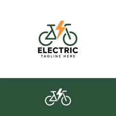 Fototapeta premium Electric cycle logo design template
