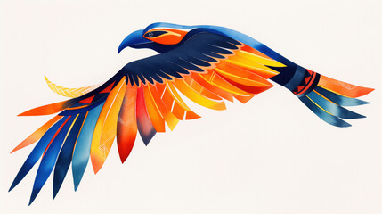 Sankofa Bird in Vibrant Flight Symbolizes Heritage and Progress Through Stylized Watercolor and African Patterns