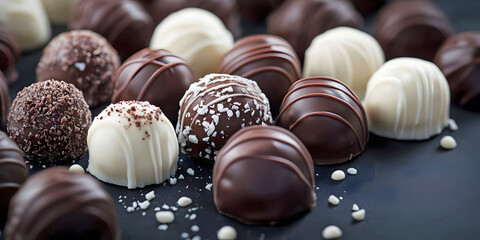 Assorted Chocolate Truffles, ai generated.