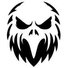 Angry eagle face silhouette