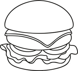Burger line drawing for coloring