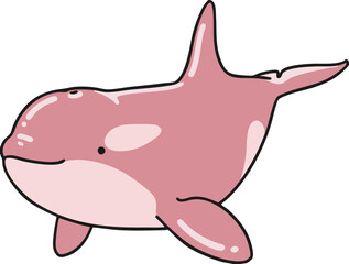 Fototapeta premium cute whale swimming in the sea