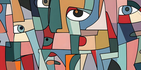 abstract background with colorful shapes, ai generated.