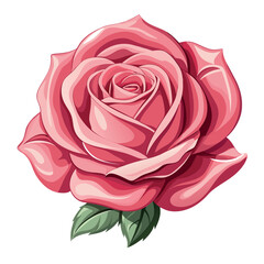 Hyper-Realistic Roses – Watercolour Vector Icon on White Background