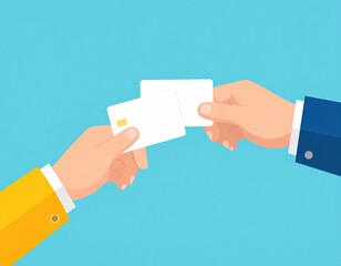 Business Hands Exchanging Credit Cards