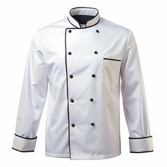 Elegant white chef jacket with black trims professional culinary attire
