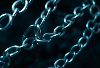 Fototapeta premium Moody dark silver chain double exposure, abstract jewelry background, art, moody