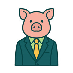 pig in a business suit animal vector on a white background
Vector animal in a suit on a white background