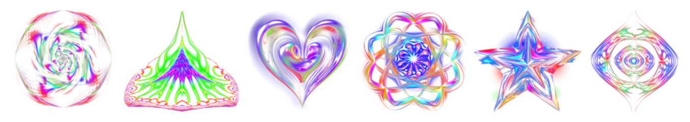 PNG Colorful abstract geometric shapes, element set on transparent background