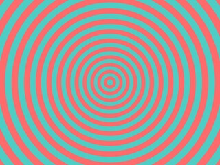 Seamless concentric circles pattern in coral and teal, creating a hypnotic and visually engaging design perfect for backgrounds and various applications.