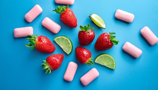 lviv ukraine april 1 2025 dirol gum mint flavour on blue background top view