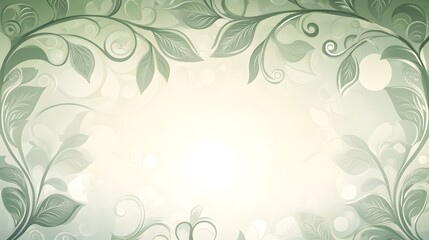 Elegant Green Floral Background Design Botanical Illustration