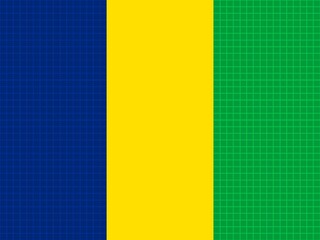 Abstract seamless pattern with vertical stripes in blue, yellow, and green, featuring a subtle grid texture, ideal for various design projects.