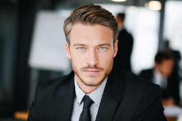 Fototapeta premium Confident businessman portrait in office