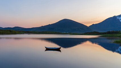 Mitternachtssonne auf den Lofoten, Norwegen
